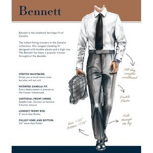 Zanella BENNETT trousers - dark gray - wool- 35
